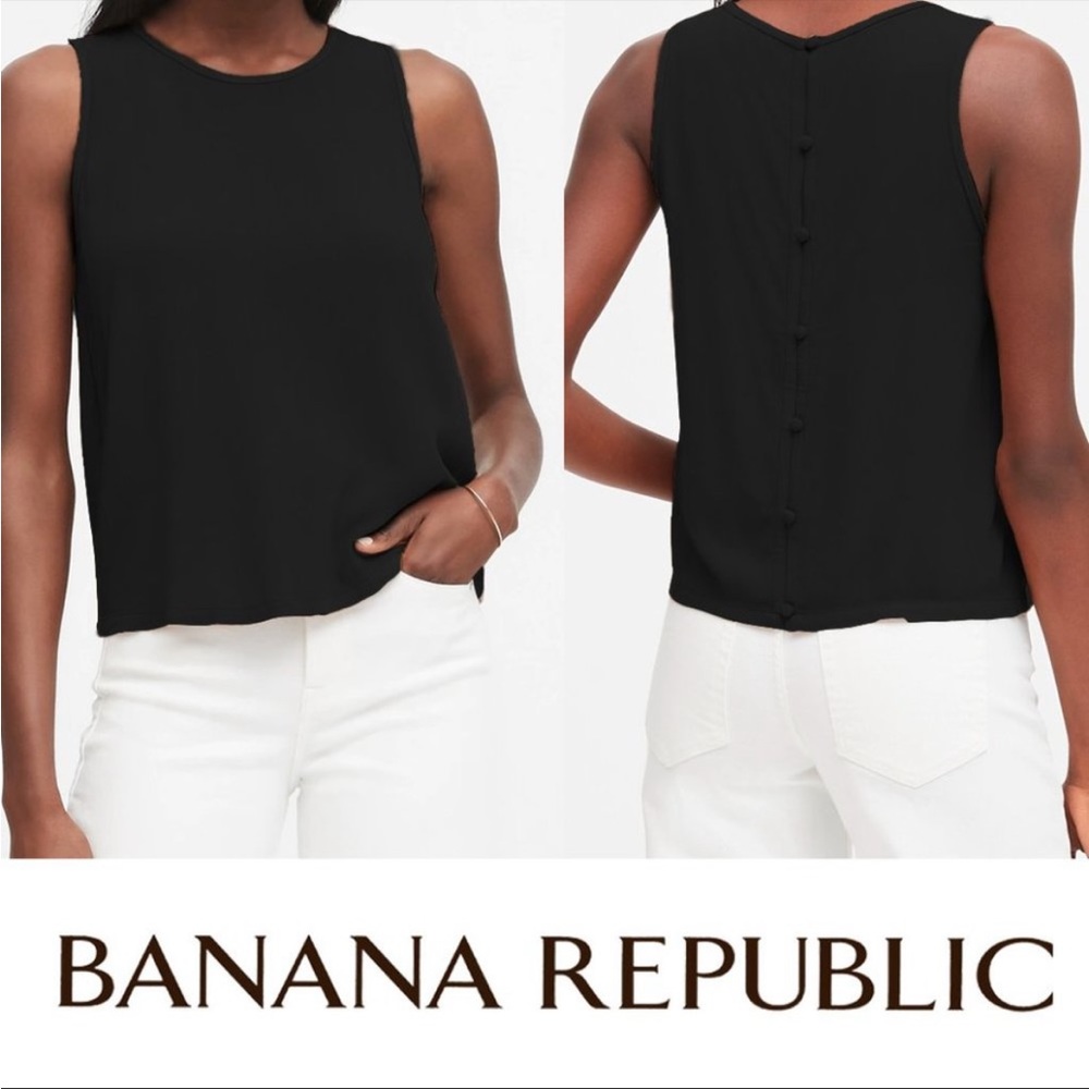 Ecovero Button Down Back Tank by Banana Republic